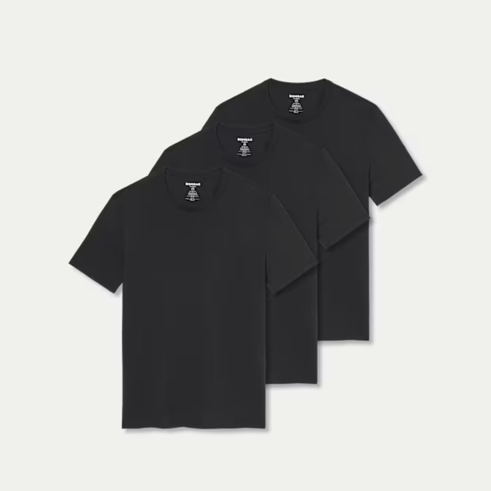 NWT Bombas Men's Pima Cotton Crew Neck T-Shirt 3-Pack size XL